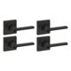 thumbnail image 1 of Manija de puerta Kwikset Casey, paquete de 4, negro mate, con llave y cerradura, 1 of 7