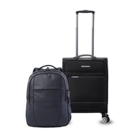 Pack Maleta Cabina Liviana + Mochila Urbana Wivetto Negra Totto