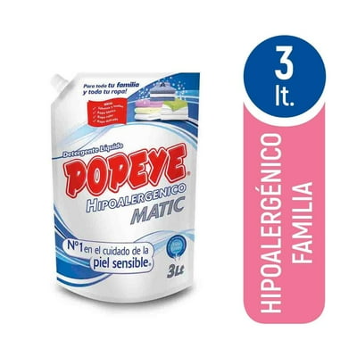 Detergente Líquido Hipoalergénico Doypack 3 L Popeye