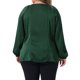 thumbnail image 3 of Agnes Orinda Conjuntos de Halloween para Mujeres Blusas de Talla Grande con Lazo Frontal y Abertura Manga Larga Camisa Elegante 2025 Blusa de Otoño 1X Verde, 3 of 6
