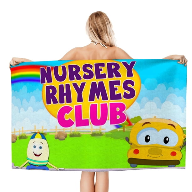 Canciones Infantiles Toalla de playa de secado rápido con diseño temático, regalo para mujeres y niñas, ideal para cumpleaños, fans, amantes de la música, uso en la playa o al aire libre, 78 × 160 cm