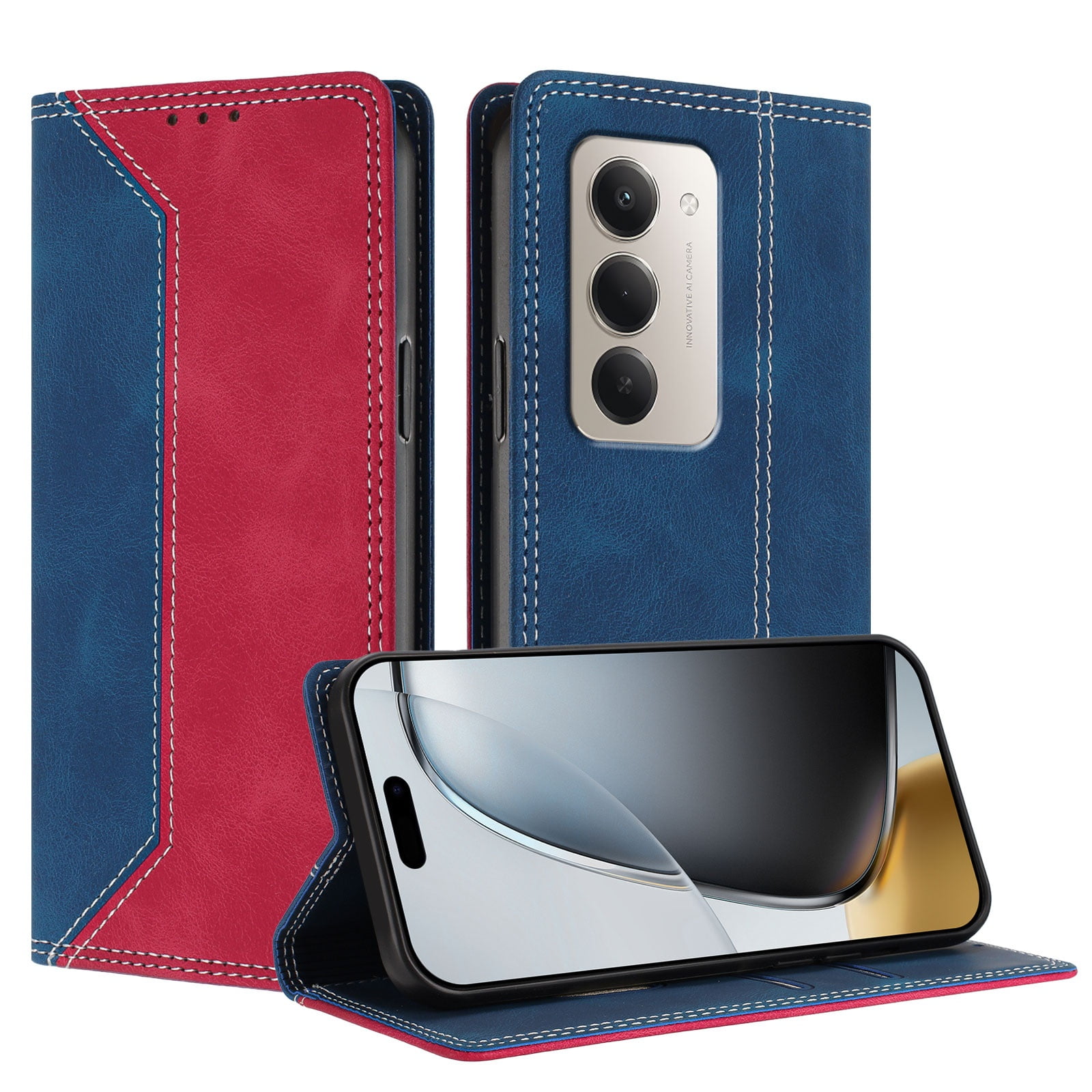Xiaomi Redmi Note 6 64 Gb Funda Para Redmi Note 13 Funda Libro Para Xiaomi Redmi Note 13 4G - Cuero PU, Con Ranuras Para Tarjetas Y Bloqueo RFID, Azul Funda Redmi Note 13 4g