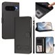 thumbnail image 1 of Funda Tipo Billetera de Cuero para Google Pixel 10 / Pixel 10 Pro 6.3", con Tarjetero, Correa para Muñeca, Soporte a Prueba de Golpes con Relieve de Patrón Feliz, Funda para Teléfono, Negro, 1 of 8