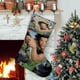 thumbnail image 1 of Jorge de la Jungla Tema: Calcetines de Navidad, fino lino blanco para colgar en escaleras y chimenea, decoración navideña para el hogar, regalo de Navidad. 45cm × 32cm, 1 of 5