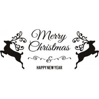 Rienda Libre Graphics - Decomural Merry Christmas Reindeer Ws-50023