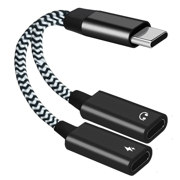 Adaptador USB-C HLDInie de audio y carga dual USB-C 27W