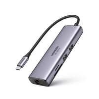 Ugreen - Multipuerto Usb-C / (1Hdmi 4K/60Hz)+(2Usb 3.0)+(Sd/Microsd)+(Rj45 Gigabit)+(Inusb-C Pd) Cm512