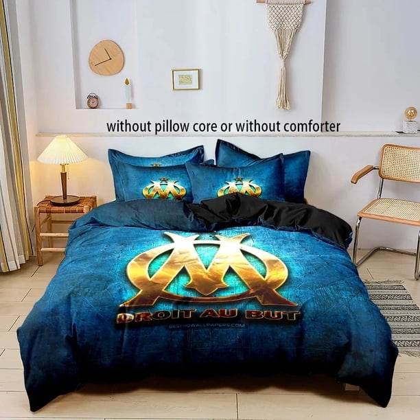M-marseille Fashion Digital printed Bedding set for Adult and boys bedroom,Duvetcover&2pcs Pillowcase Double bed full size Bed Sheets
