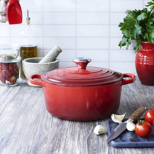 Briva - Cacerola Hierro Redonda Roja 31.5*25*12 Cm