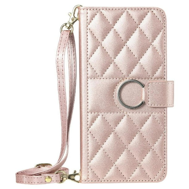 Funda tipo billetera FOXDOCK para iPhone 13 Mini – Tapa abatible con correa para mujer