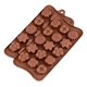 thumbnail image 1 of X2 Moldes De Chocolate Moldes Chocolate Silicona 5 Flores N1 Marrón, 1 of 10