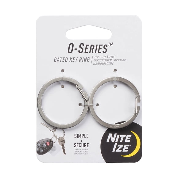 Llavero Nite Ize O-Series con compuerta, paquete de 2, acero inoxidable