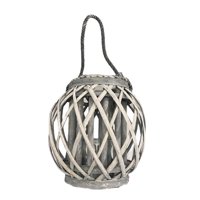 Oem - Porta Vela Candelabro Decorativo Rustico Esfera Madera G