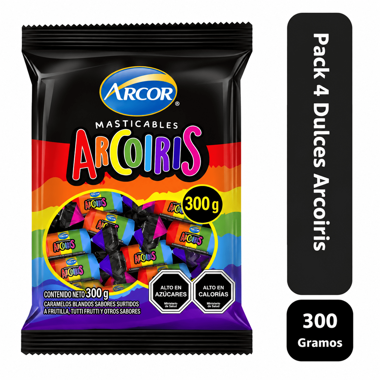 Pack 4 Bolsa Masticable Arcoiris Hallowen