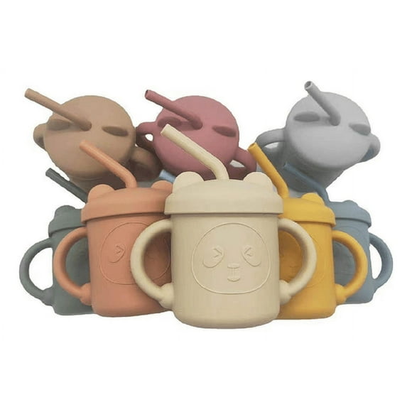 Vaso Bombilla Silicona Diseño Oso Niños Cocina Colegio Lau