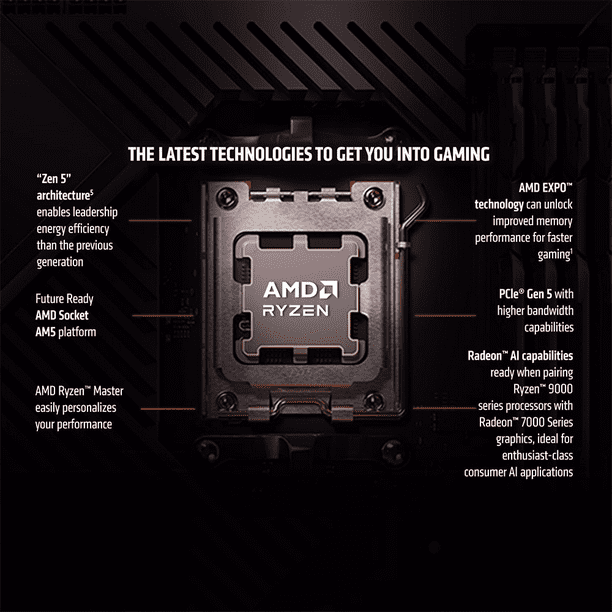 Procesador AMD Ryzen 5 9600X, AM5, up 5.4GHz, 32MB, UNLOCKED | Lider