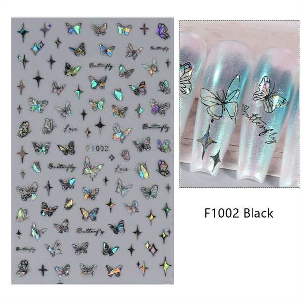 Laser Three-dimensional Nail Stickers Nail Decoration Butterfly Nai 3d New Bronzing Nail Sticker Beauty And Health Manicure