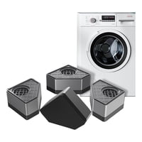 Genérica - Bases Niveladores Patas Lavadora Refrigerador Anti Vibración Negro/Gris