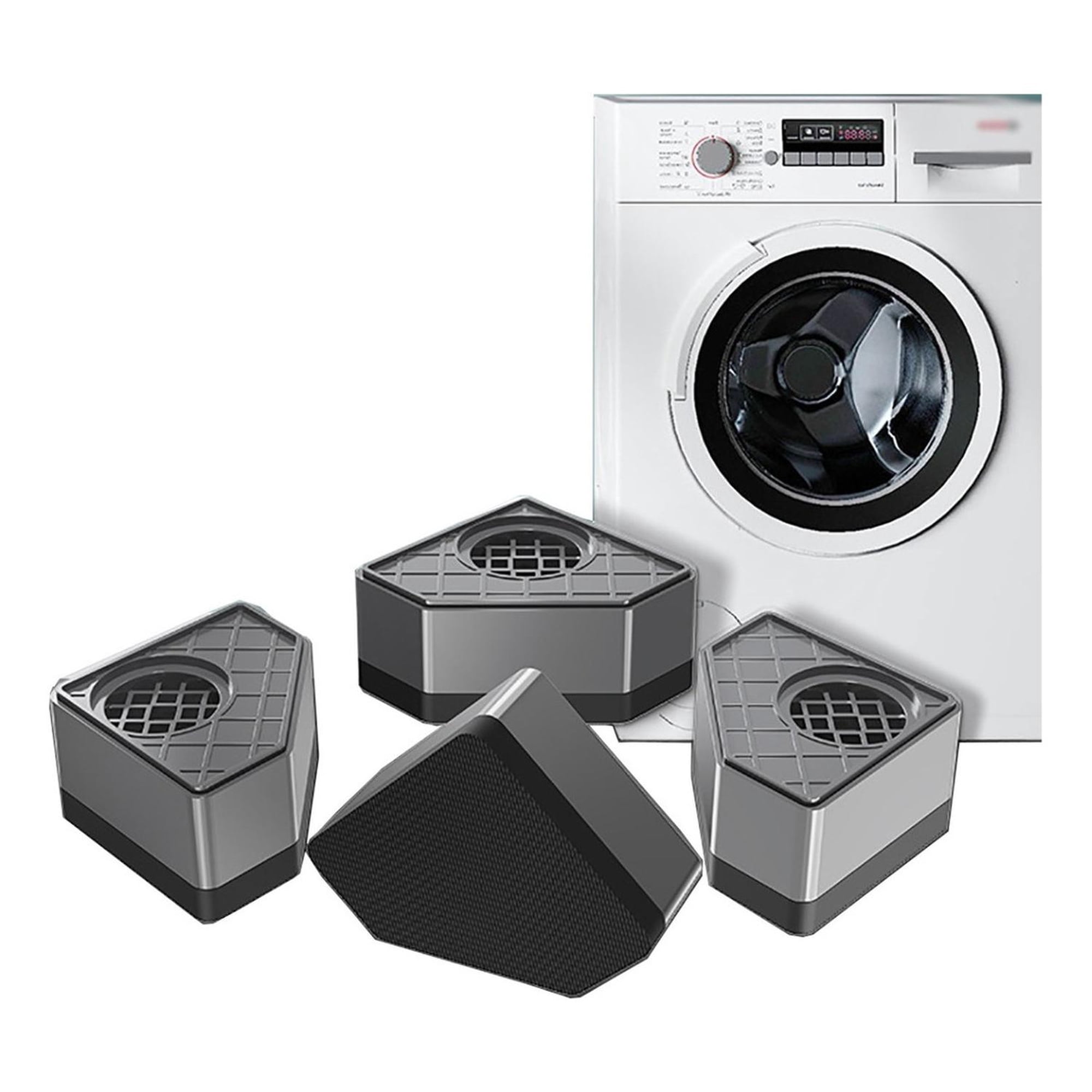 Genérica - Bases Niveladores Patas Lavadora Refrigerador Anti Vibración Negro/gris