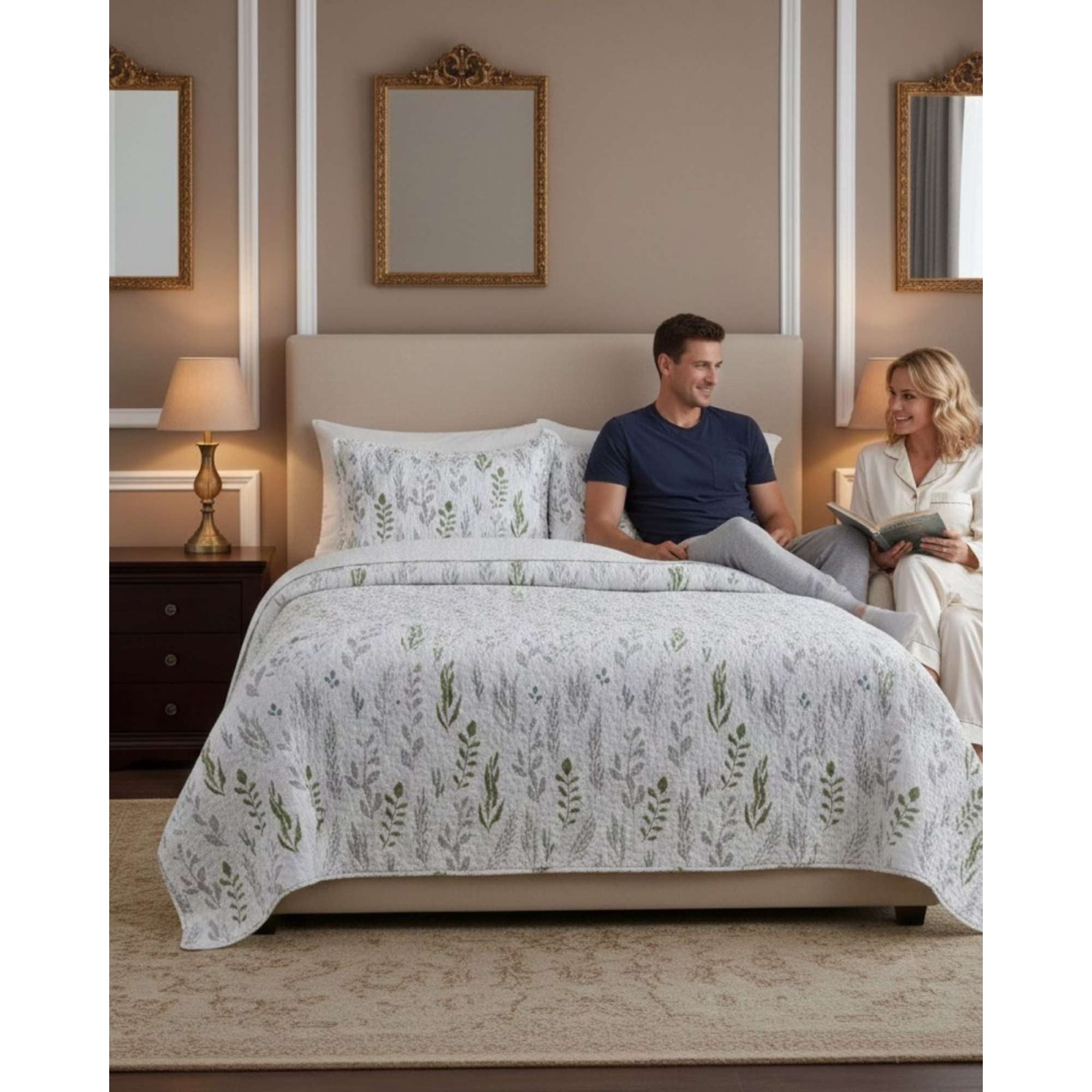 Myl Todo Hogar - Cobertor Quilt Plaza Y Media Con Reverso Sherpa