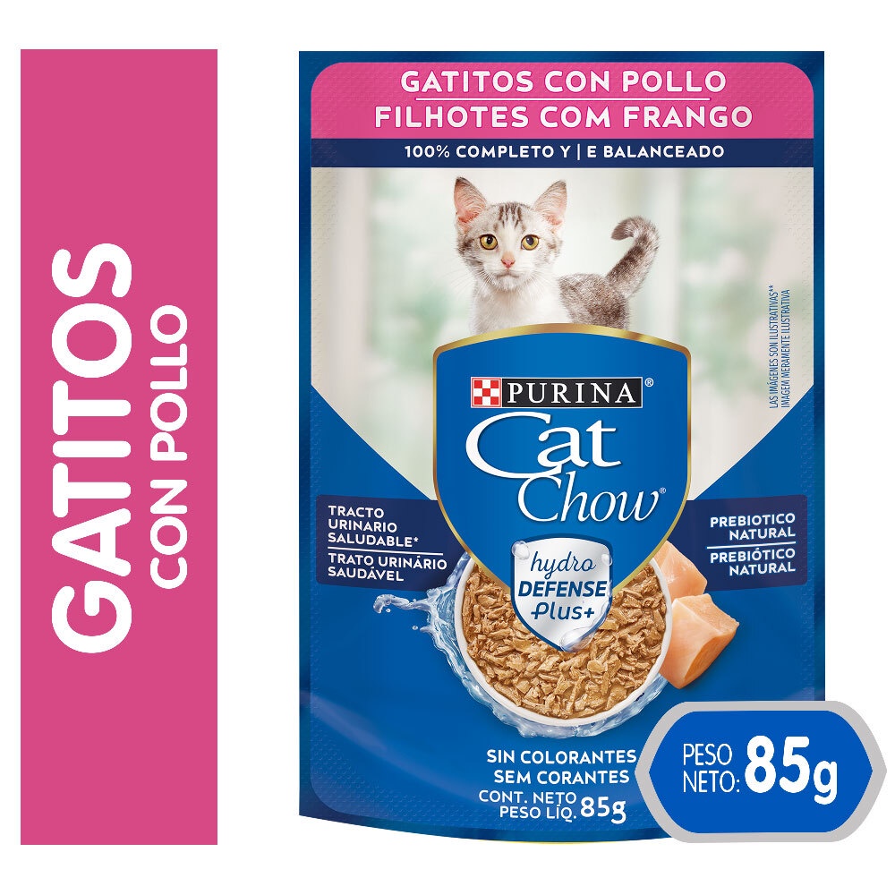 Pack Alimento Húmedo Para Gato Cat Chow® Gatitos Pollo Sobre 85G X15