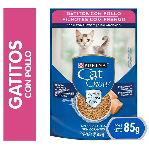 Pack Alimento húmedo para gato CAT CHOW® Gatitos Pollo sobre 85g x15