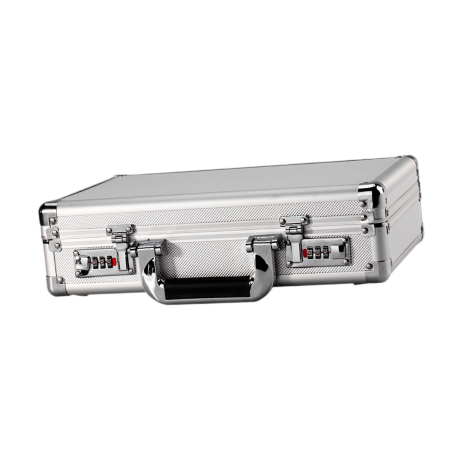 Magideal - Estuche De Protección De Equipo De Aleación De Aluminio Estuche De Transporte De Equipo Seguro Vacío Caja De Protección De Documentos De Joyería Para Plata Con Esponja