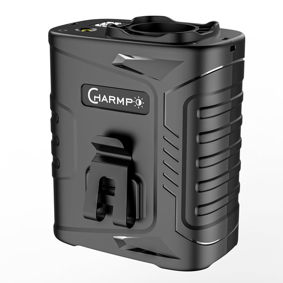 Ventilador con clip de cintura CHARMP, 5000 mAh, recargable, 29 horas de funcionamiento