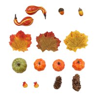 Magideal - Conjunto De Decoración De Calabazas Artificiales, Decoración De Calabaza Falsa, Decoración De Otoño Pequeña, Decoración Del Hogar Para Estante De