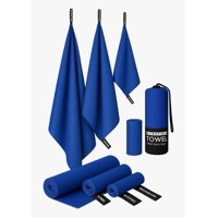 Atlas - Pack X3 Toallas Microfibra Azul