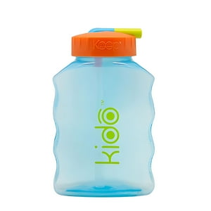 Botella Toma Jugo Niños Bombilla Kido Color Azul - Ps