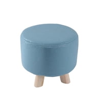 Sohogar - Mini Puff Redondo Tela Turquesa