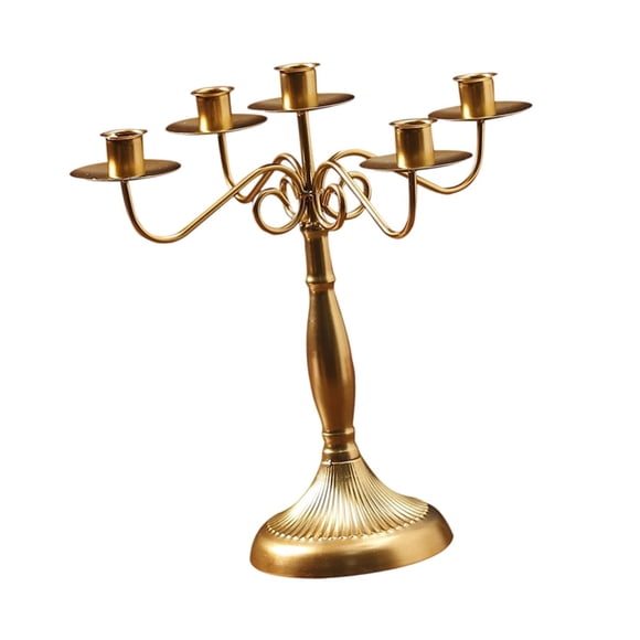 Candelabro De Varios Brazos Para El Hogar, La Cocina, El Comedor, El Candelabro Dorado Con 5 Brazos