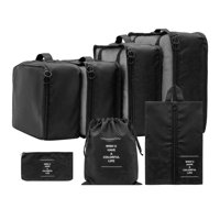 Bothyi - 7 Piezas Cubos De Embalaje Portátiles Organizadores De Viaje Para Cosméticos De Viaje Zapatos Negro