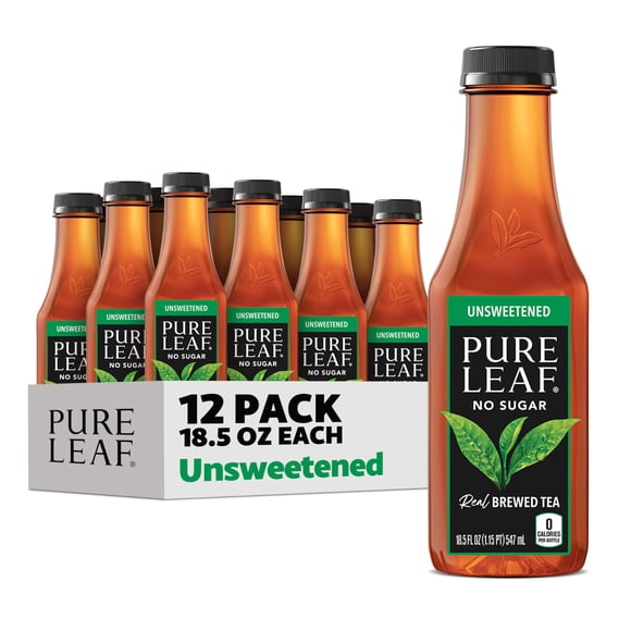 Té Helado Pure Leaf Sin Azúcar Té Real Elaborado 547 ml Paquete de 12