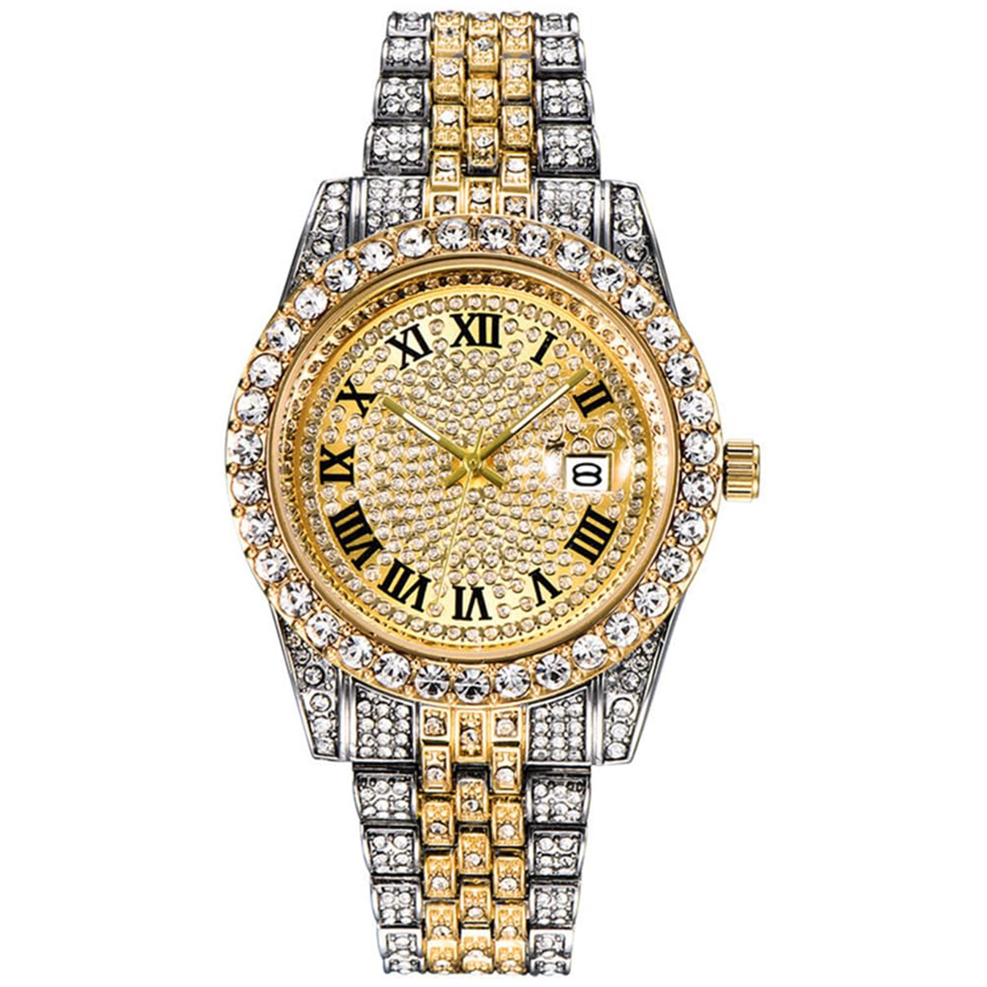 Reloj Hunruy Hip Hop Iced-out Bling Diamond Luxury Para Hombre