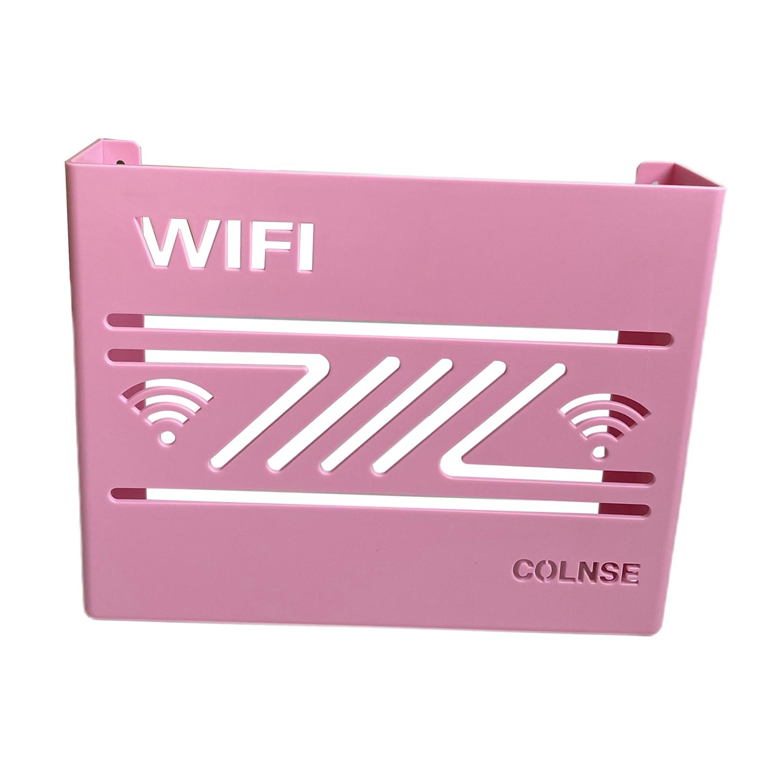 Bothyi - Estante De Enrutador Estuche De Almacenamiento Gestión De Cables Para El Hogar, Sala De Estar, Escritorio, Rosa