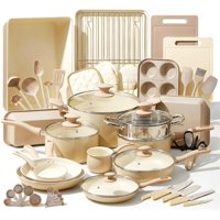 Juego De Utensilios De Cocina Y Utensilios Para Hornear Nutrichef Marble, Antiadherente, 54 Piezas