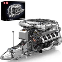 Kit De Modelo Del Motor Mould King V8 Twin Turbo Con Motor Para Adultos