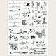 thumbnail image 1 of 2 Pcs Fashion Small Pattern Tattoo Stickers Suitable For Small Parts Of Body Ears Fingers Wrist Tattoo Stickers, 1 of 2