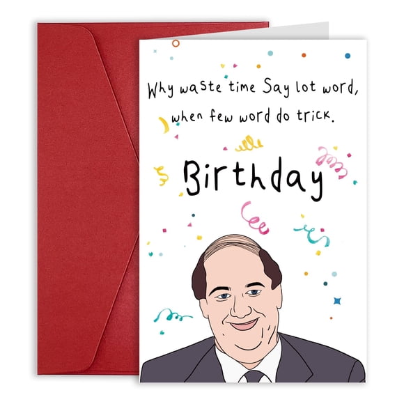 Tarjeta de cumpleaños divertida de Bhisong The Office para jefe y colega