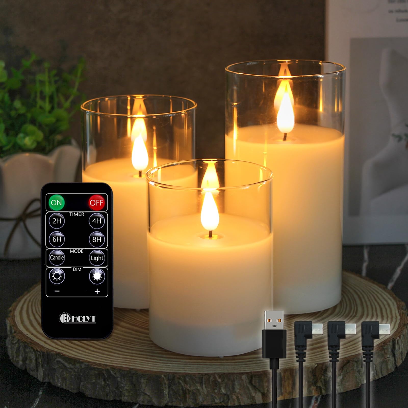 Vela Led Ledholyt Recargable Sin Llama Con Mando A Distancia