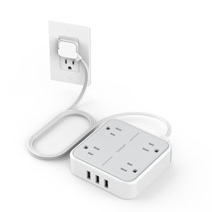 Regleta De Alimentación Con Protector Contra Sobretensiones Tessan De 1,5 M Con 4 Salidas Y 3 Usb
