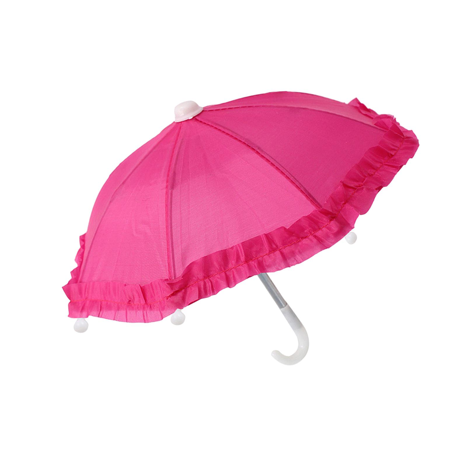 Magideal - Paraguas En Miniatura Para Casa De Muñecas, Mini Paraguas Lluvioso Colgante Decorativo, Accesorios Para Muñecas, Accesorios De Fotografía De Escena De Rosa