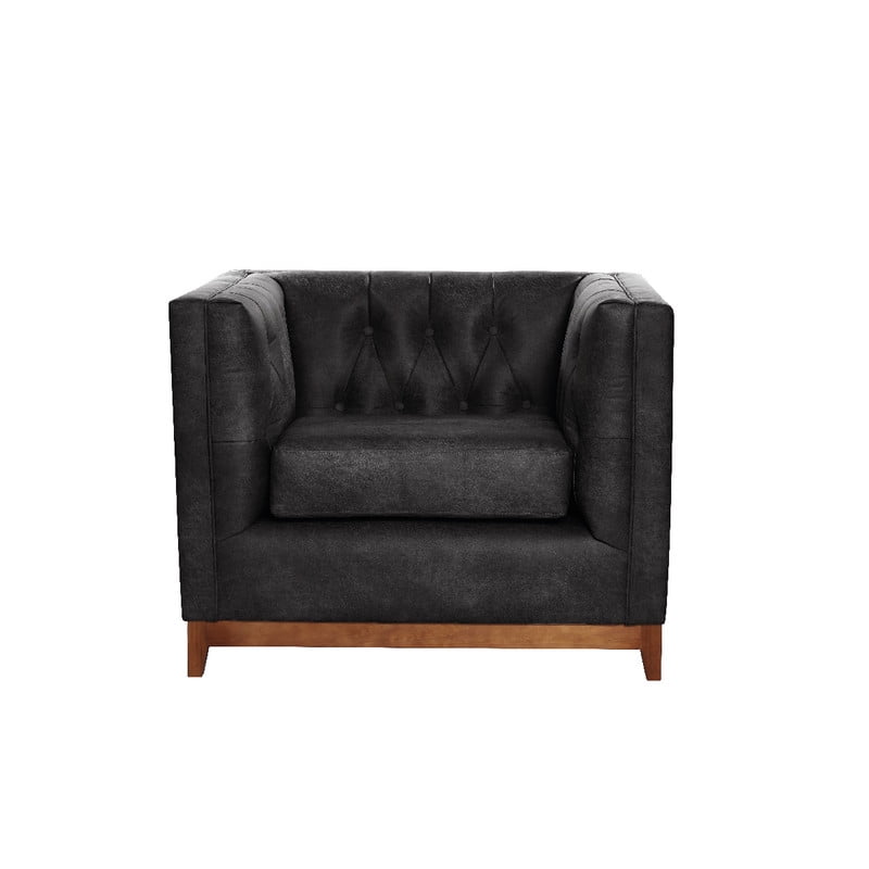 Latam Home - Sofa Roma 1c Cuero Colorado Negro