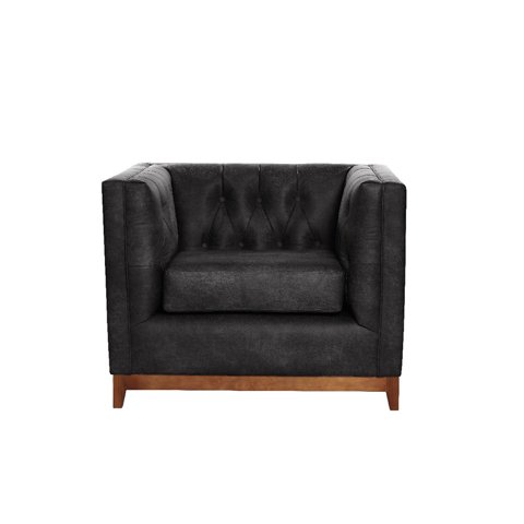 Latam Home - Sofa Roma 1C Cuero Colorado Negro