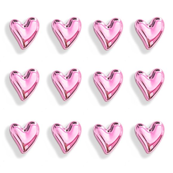 Imanes para nevera Janvelle 21 mm rosa, paquete de 12