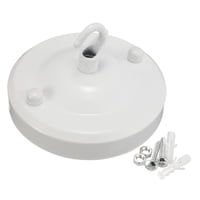 Magideal - Rosetón De Techo Placa De Gancho Rosetón De Techo Con Gancho Parte De Lámpara Lámpara De Servicio Pesado Gancho De Base Lámpara Colgante Disco De , Blanco