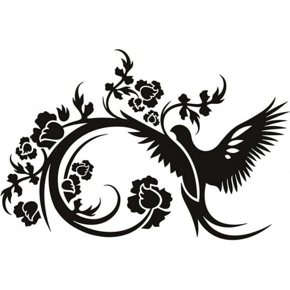 Decomural Floral Bird Flowers Feathers WS-18582