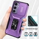 thumbnail image 2 of Funda Armada para Samsung Galaxy S24 FE con Tapa Deslizante y Soporte Magnético Giratorio Morado, 2 of 5